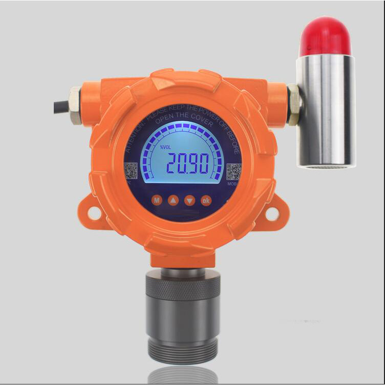 Fixed Ozone O3 gas monitor with audible-visual alarm